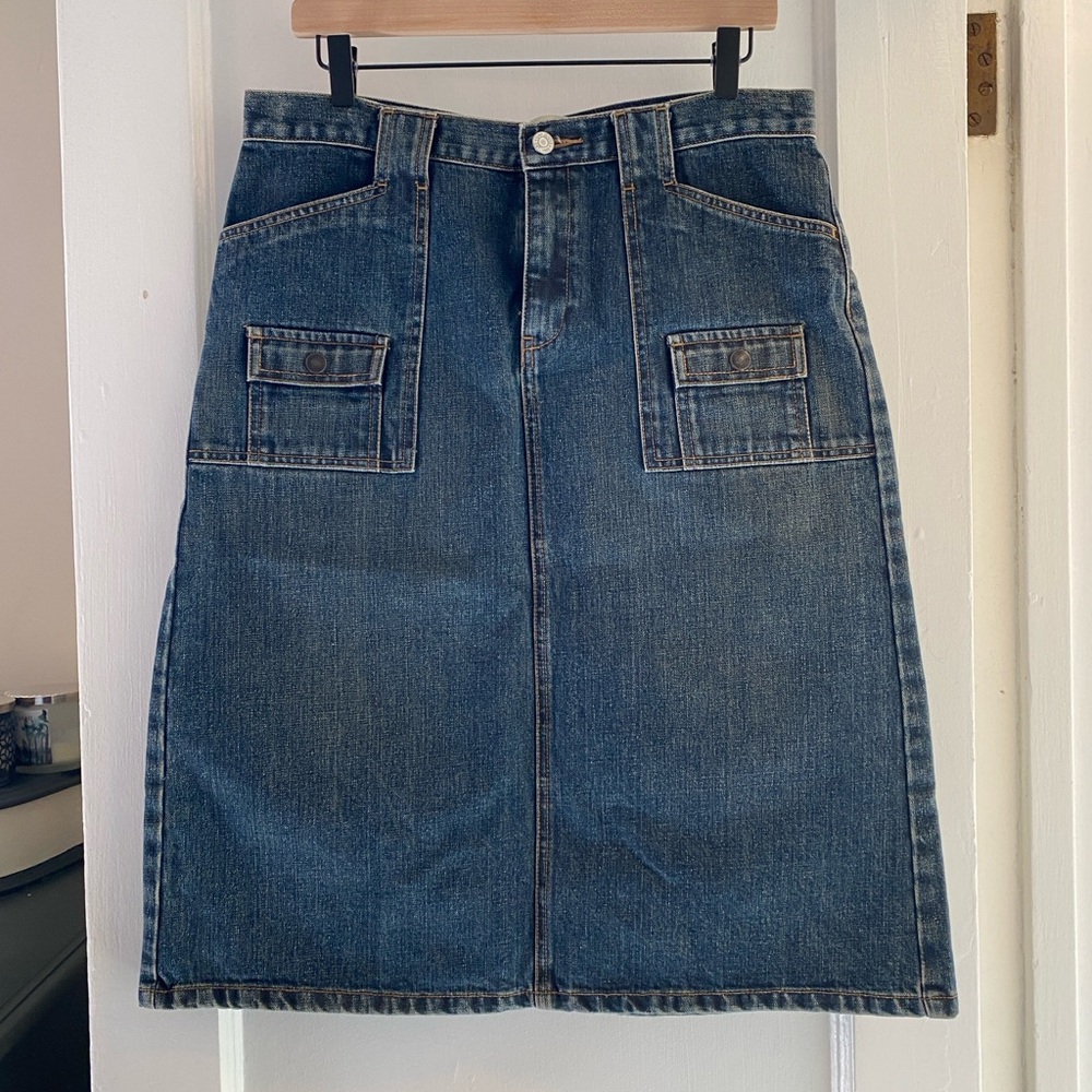 GAP Y2K Denim Midi Skirt Size 10